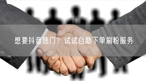 想要抖音热门?试试自助下单刷粉服务