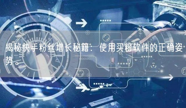 揭秘快手粉丝增长秘籍:使用买粉软件的正确姿势。