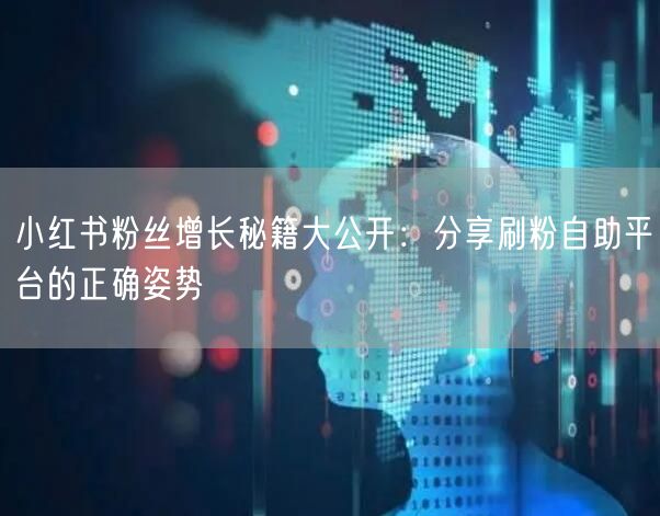 小红书粉丝增长秘籍大公开:分享刷粉自助平台的正确姿势