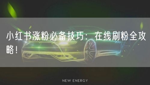 小红书涨粉必备技巧:在线刷粉全攻略!